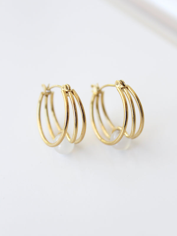 Presa Hoops | mini jade hoop earrings -Gold-Rhodium -STUDIYO Jewelry