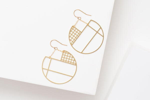 STUDIYO Jewelry Earrings Brass / Gold Filled Ear Wire APERTURE Earrings | brass circle statement earrings