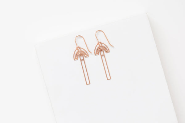 STUDIYO Jewelry Earrings Rose Gold FERRARA Earrings | archway stainless steel earrings