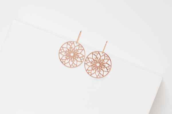 STUDIYO Jewelry Earrings Rose Gold REIMS Earrings | floral stainless steel earrings