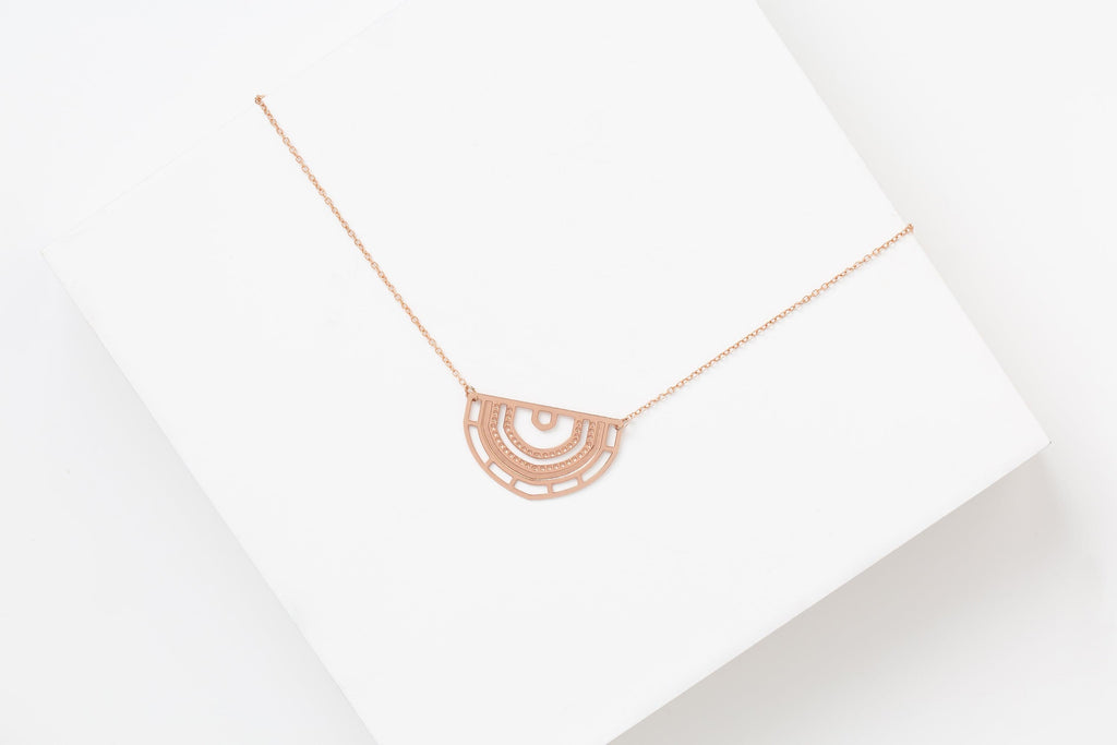 STUDIYO Jewelry Necklace Rose Gold SANTA MARIA Necklace | archway stainless steel necklace