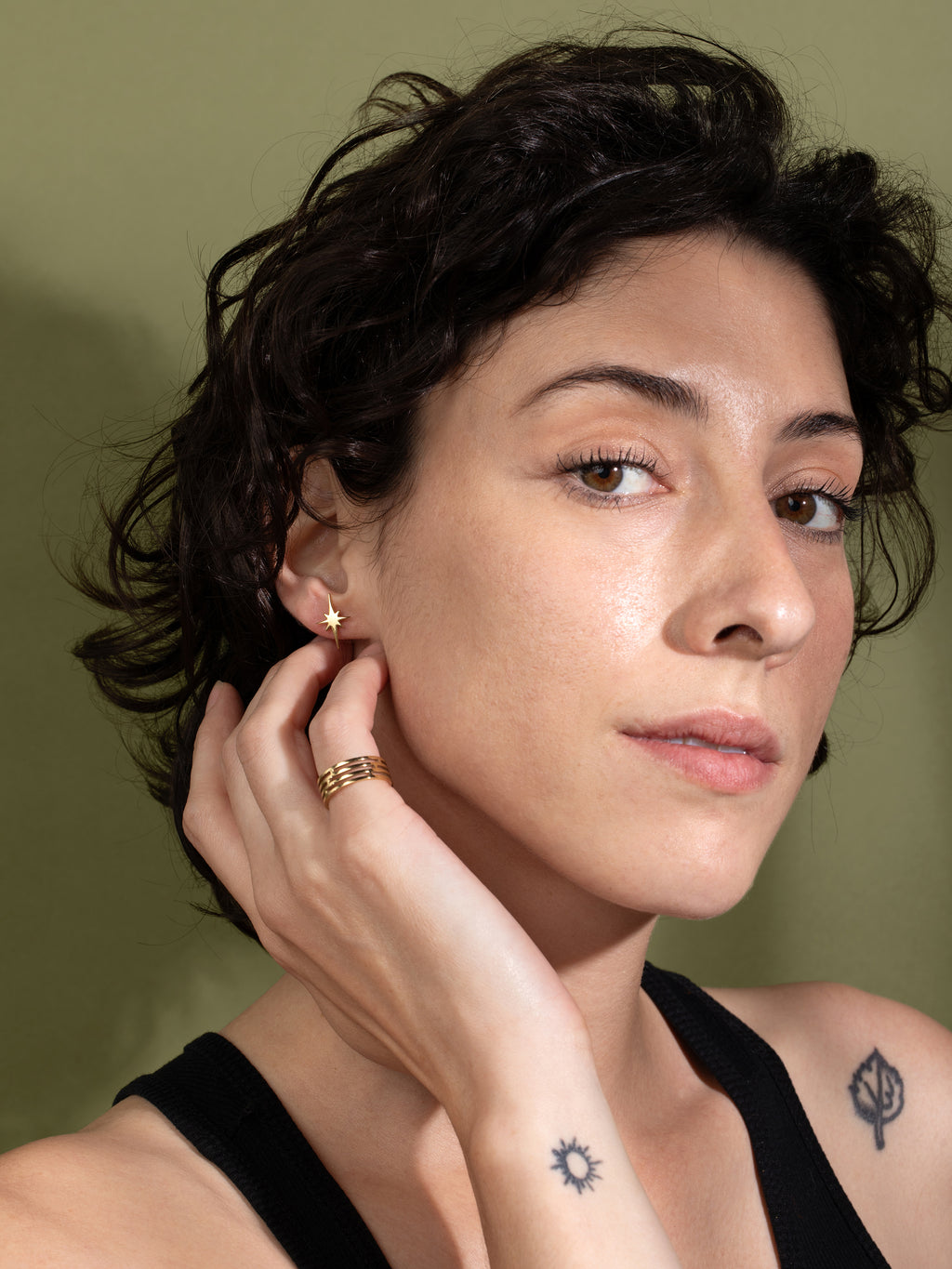 Starburst Studs | minimal steel earring studs -Gold / Single-Gold / Pair-Stainless Steel / Single-Stainless Steel / Pair-Satin Black / Single-Satin Black / Pair -STUDIYO Jewelry 