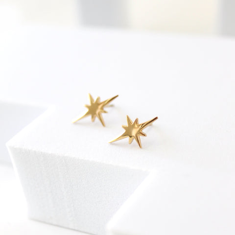 Starburst Studs | minimal steel earring studs -Gold / Single-Gold / Pair-Stainless Steel / Single-Stainless Steel / Pair-Satin Black / Single-Satin Black / Pair -STUDIYO Jewelry 