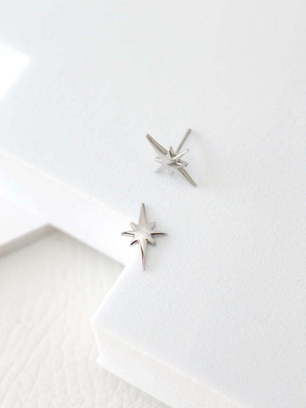 Starburst Studs | minimal steel earring studs -Gold / Single-Gold / Pair-Stainless Steel / Single-Stainless Steel / Pair-Satin Black / Single-Satin Black / Pair -STUDIYO Jewelry 