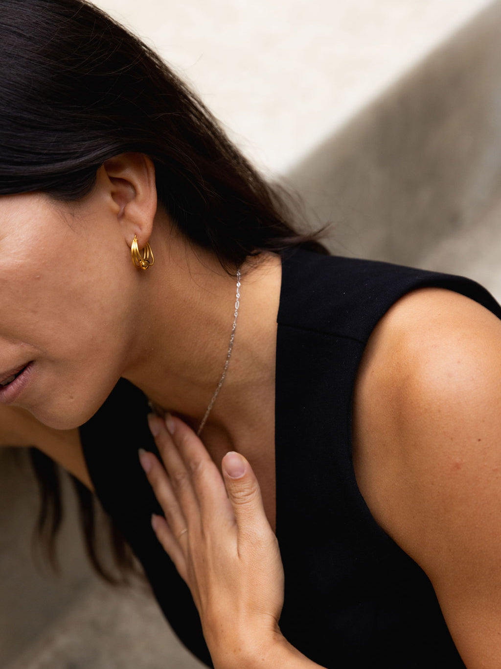 Presa Earrings | mini matte hoop earrings -Gold-Rhodium -STUDIYO Jewelry 