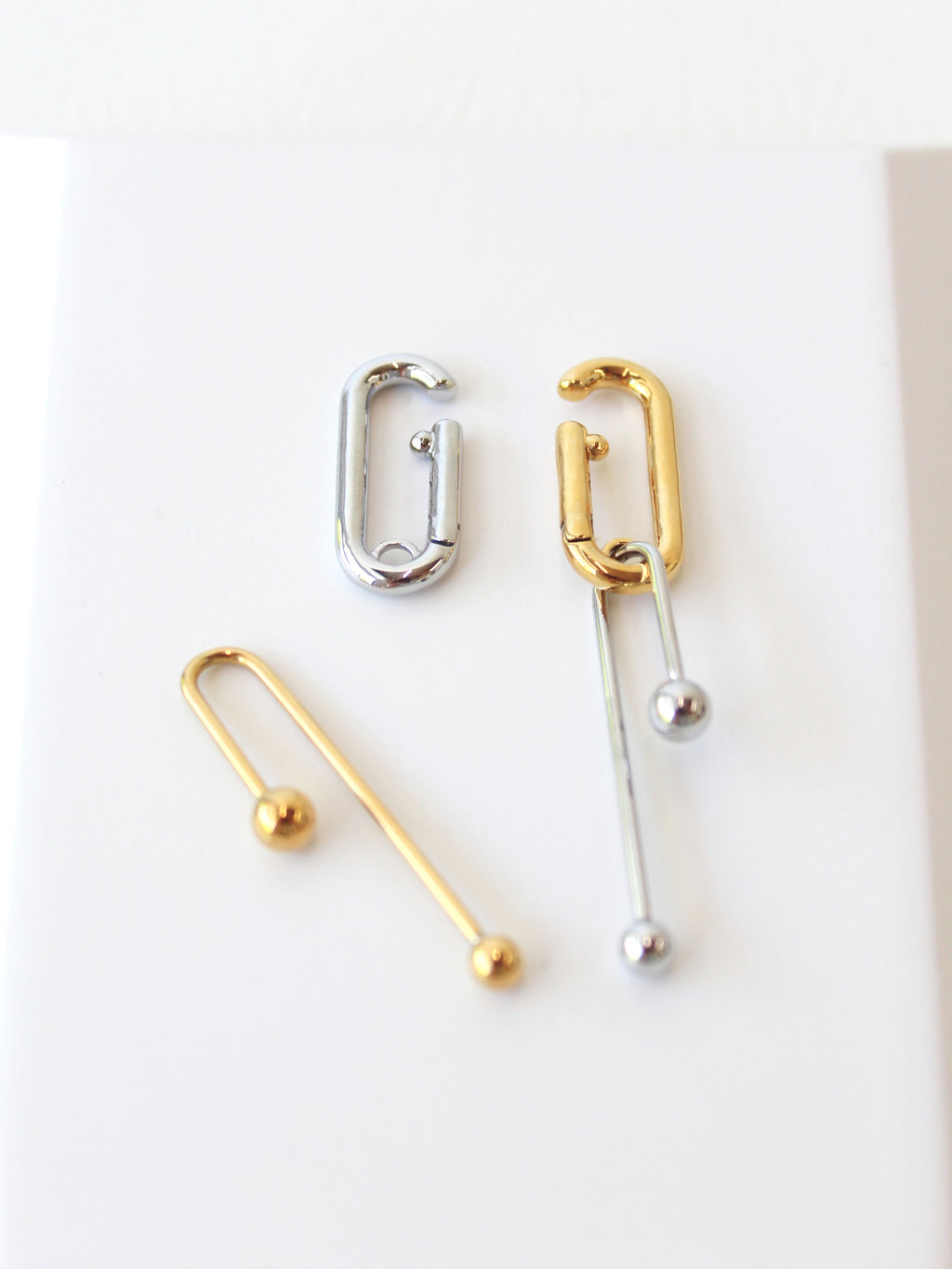Lobe Lite Cuffs | Piercing-Free Statement Earrings -Mixed Metals / Hinged-Gold / Hinged-Rhodium / Hinged -STUDIYO Jewelry 