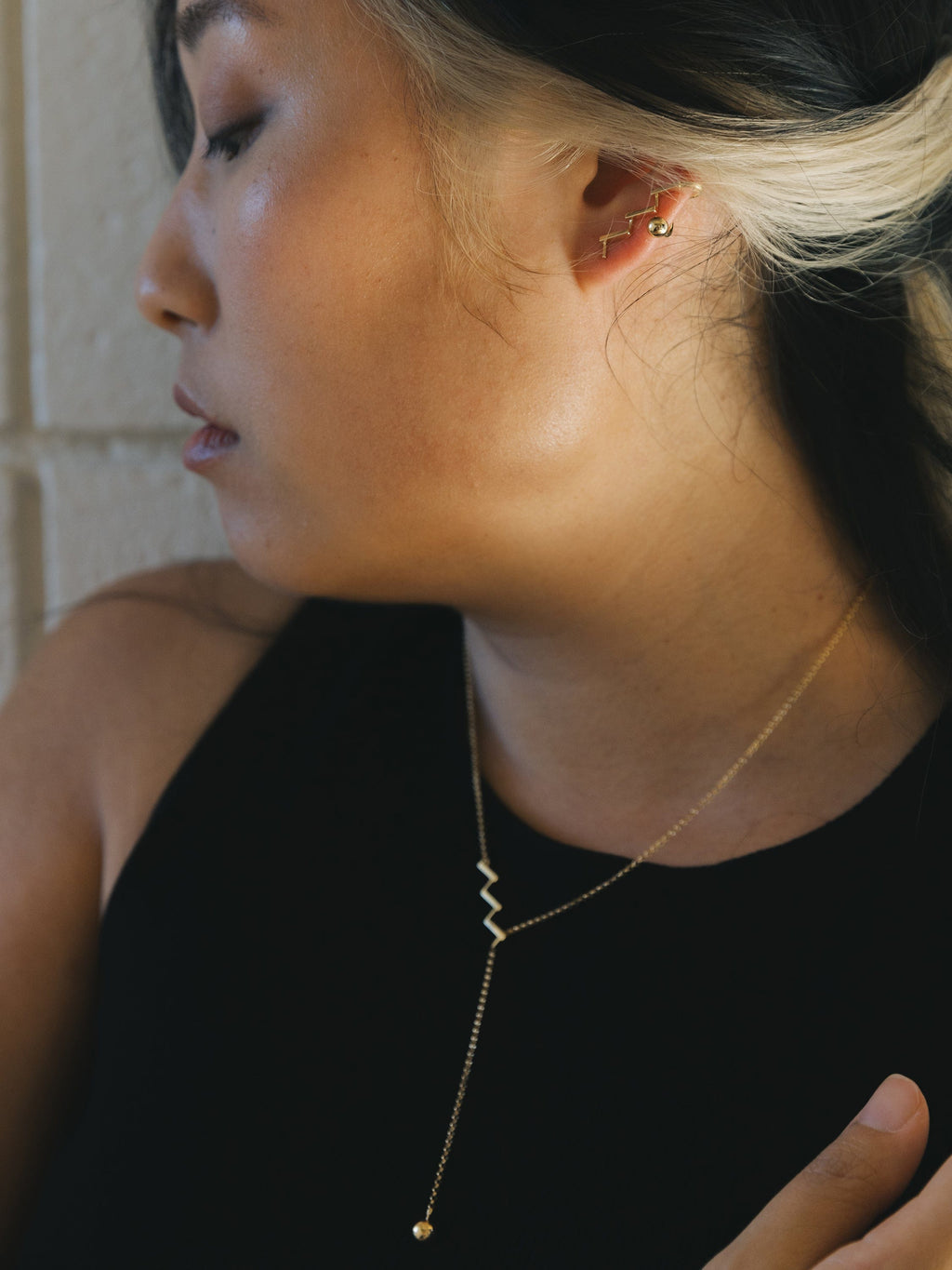 Ascent and Cascade Set | Matching Ear Cuff and Necklace Set -Sterling Silver-Gold Vermeil -STUDIYO Jewelry 