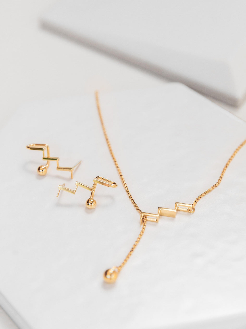 Ascent and Cascade Set | Matching Ear Cuff and Necklace Set -Sterling Silver-Gold Vermeil -STUDIYO Jewelry 