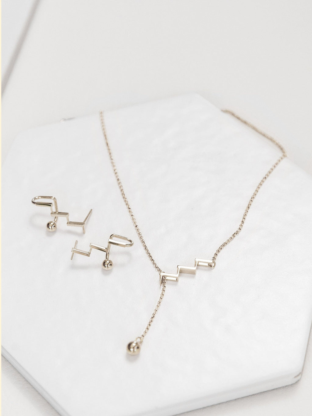 Ascent and Cascade Set | Matching Ear Cuff and Necklace Set -Sterling Silver-Gold Vermeil -STUDIYO Jewelry 