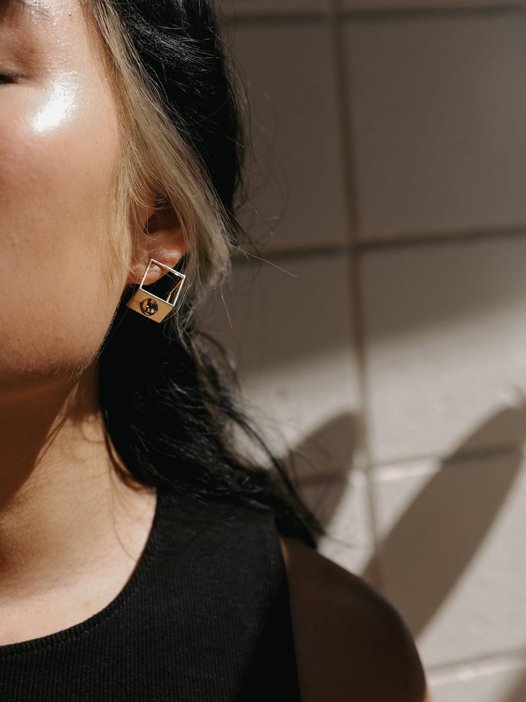 STUDIYO Jewelry Cubic Studs | Geometric 3D Studs
