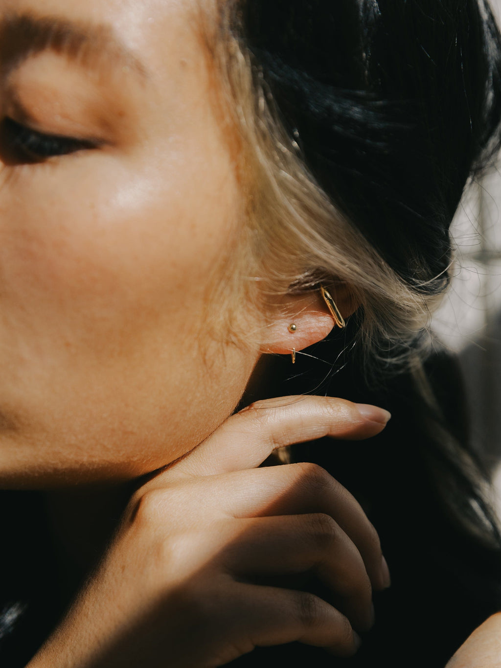 Dot Huggies | Minimal Backless Earrings -Sterling Silver-Gold Vermeil -STUDIYO Jewelry 