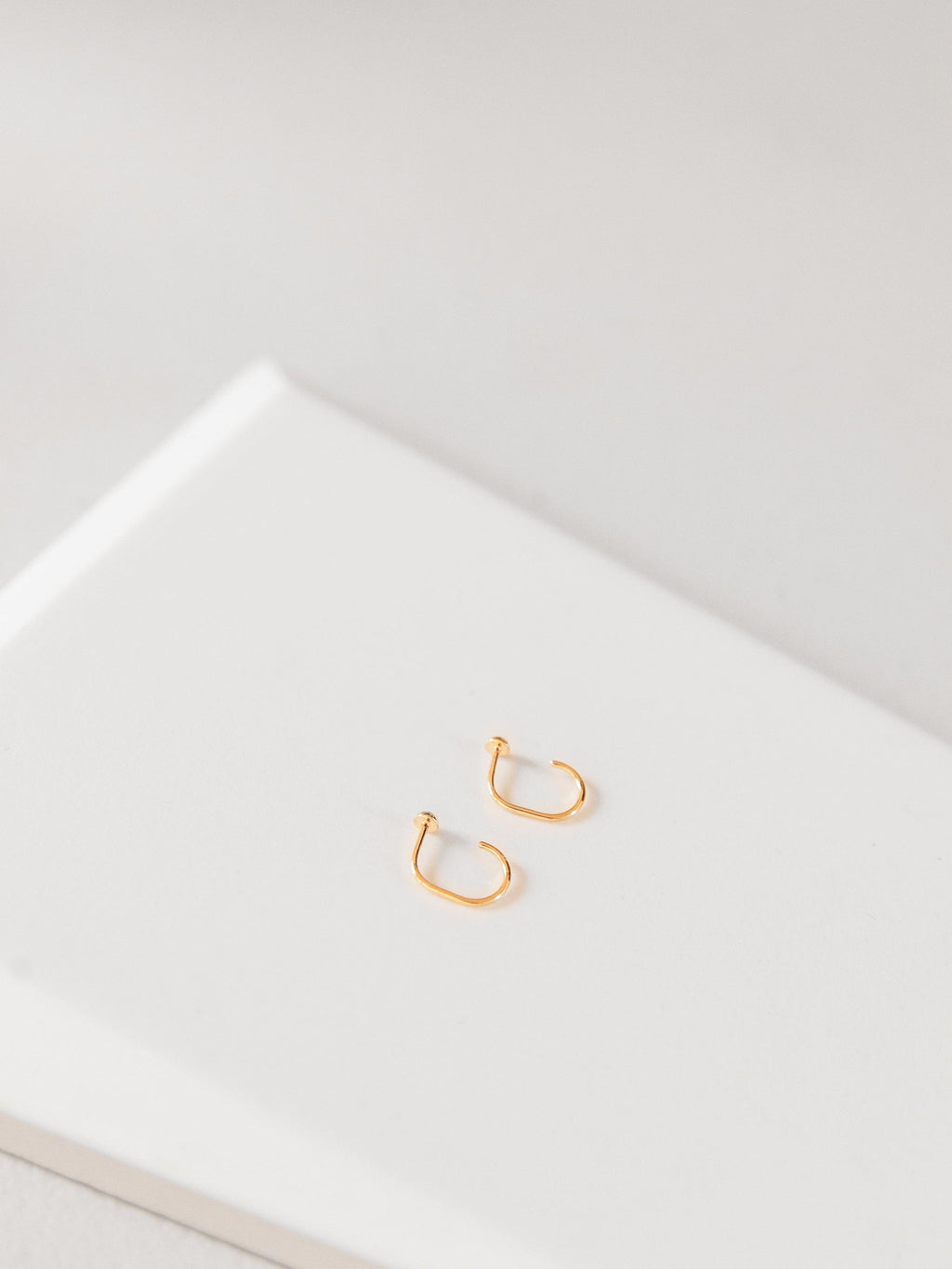 Dot Huggies | Minimal Backless Earrings -Sterling Silver-Gold Vermeil -STUDIYO Jewelry 