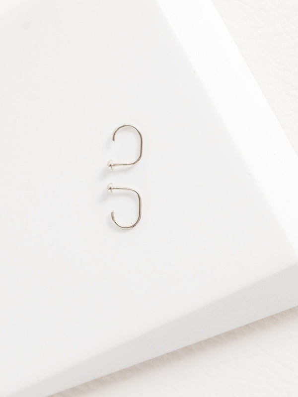 Dot Huggies | Minimal Backless Earrings -Sterling Silver-Gold Vermeil -STUDIYO Jewelry 