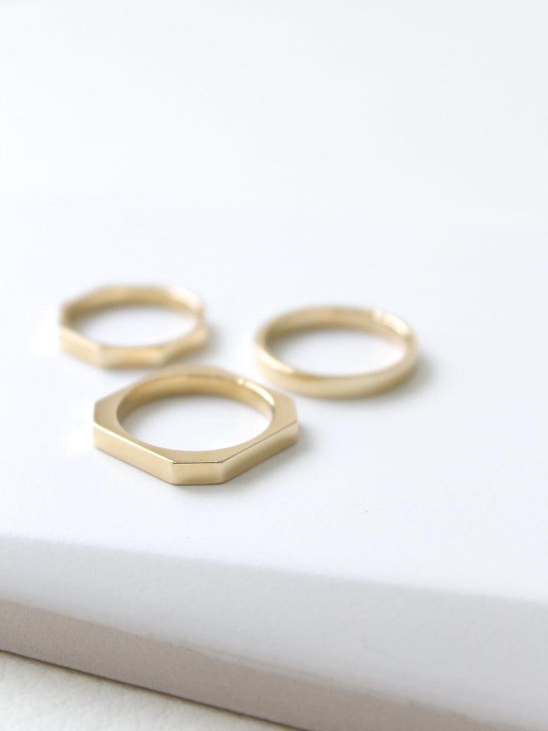 STUDIYO Jewelry Ring Faceted Square Band | unisex made to order rings