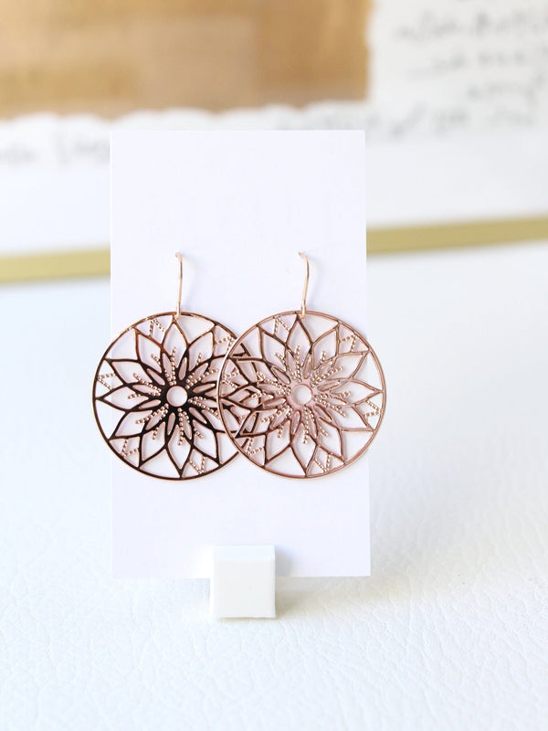 STUDIYO Jewelry GGSS-04 | XL rose gold stainless steel earrings