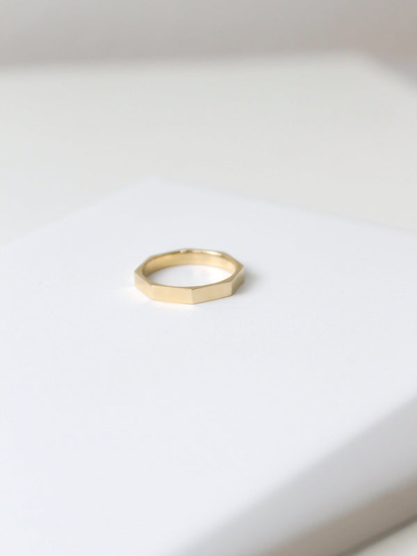 STUDIYO Jewelry Ring Gold Vermeil / 4 Octagon Band | unisex made to order rings