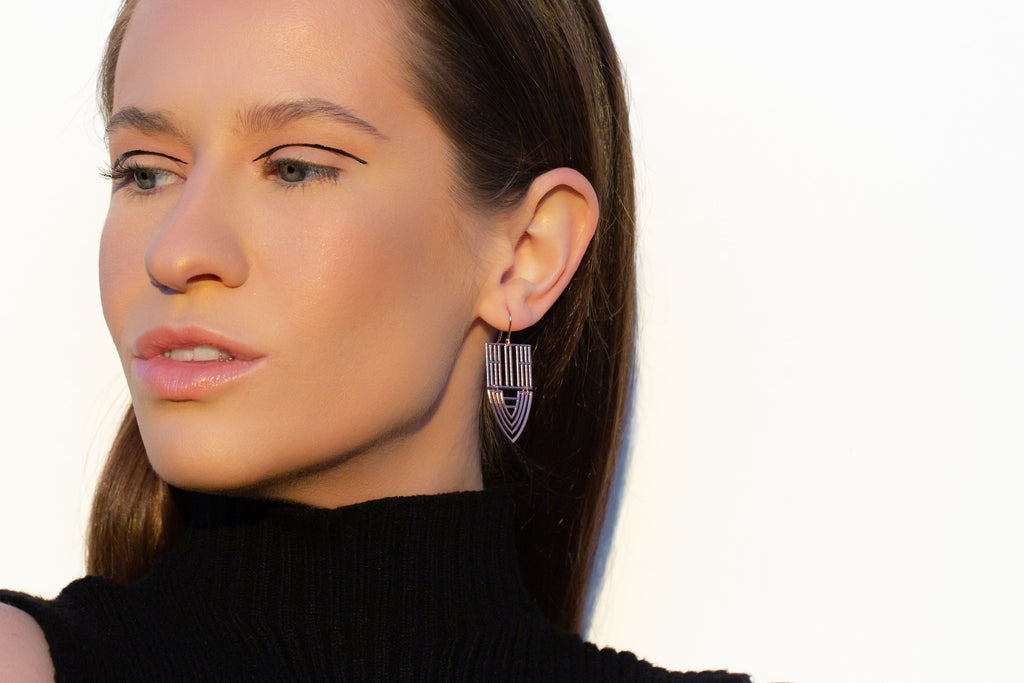 STUDIYO Jewelry Earrings Rose Gold BARCELONA Earrings | geometric stainless steel earrings