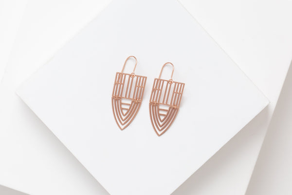STUDIYO Jewelry Earrings Rose Gold BARCELONA Earrings | geometric stainless steel earrings