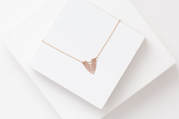 STUDIYO Jewelry Necklace Rose Gold BARCELONA Necklace | chevron stainless steel necklace
