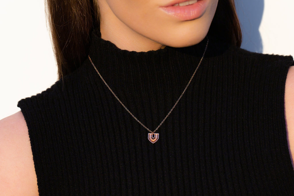STUDIYO Jewelry Necklace Rose Gold CHARTRES Charm Necklace | dainty rose gold necklace