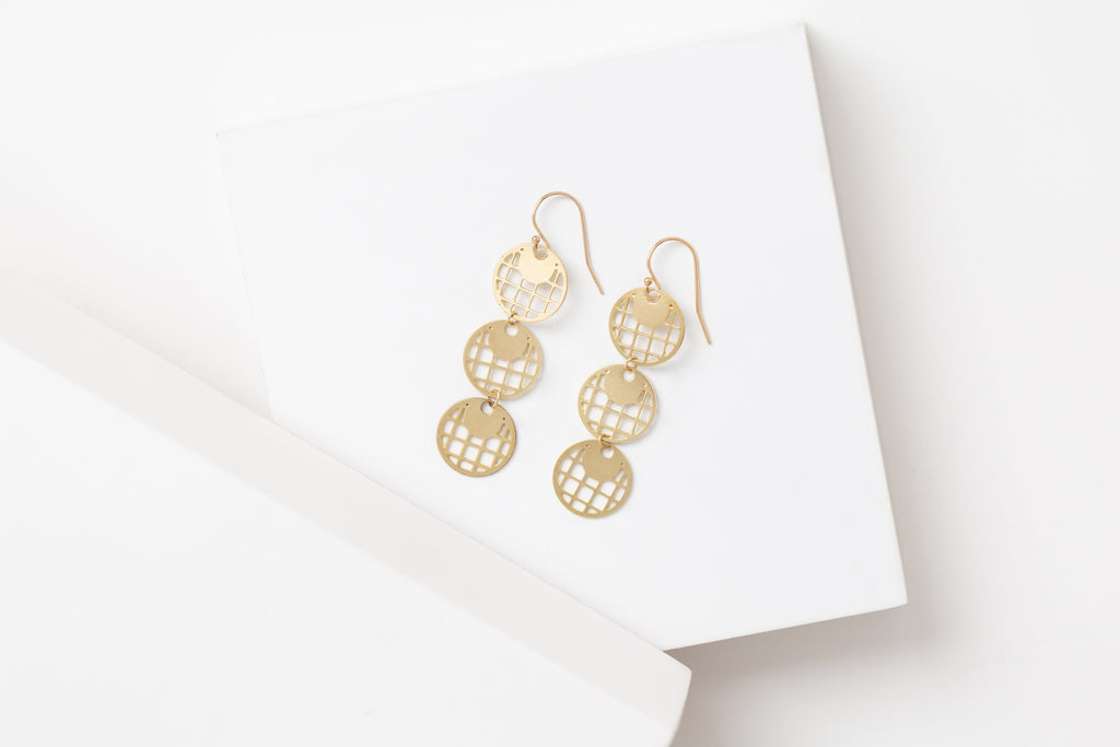 STUDIYO Jewelry Earrings Brass / Gold Filled Ear Wire COIN Earrings | brass circle earrings