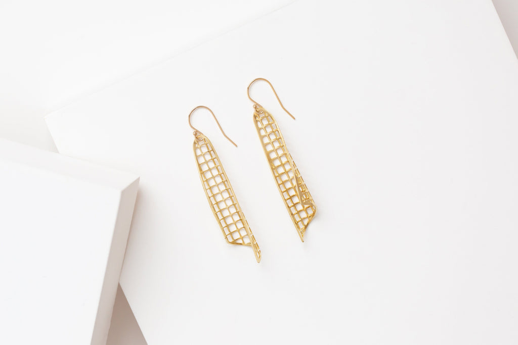STUDIYO Jewelry Earrings CURLED Earrings | hand bent brass earrings