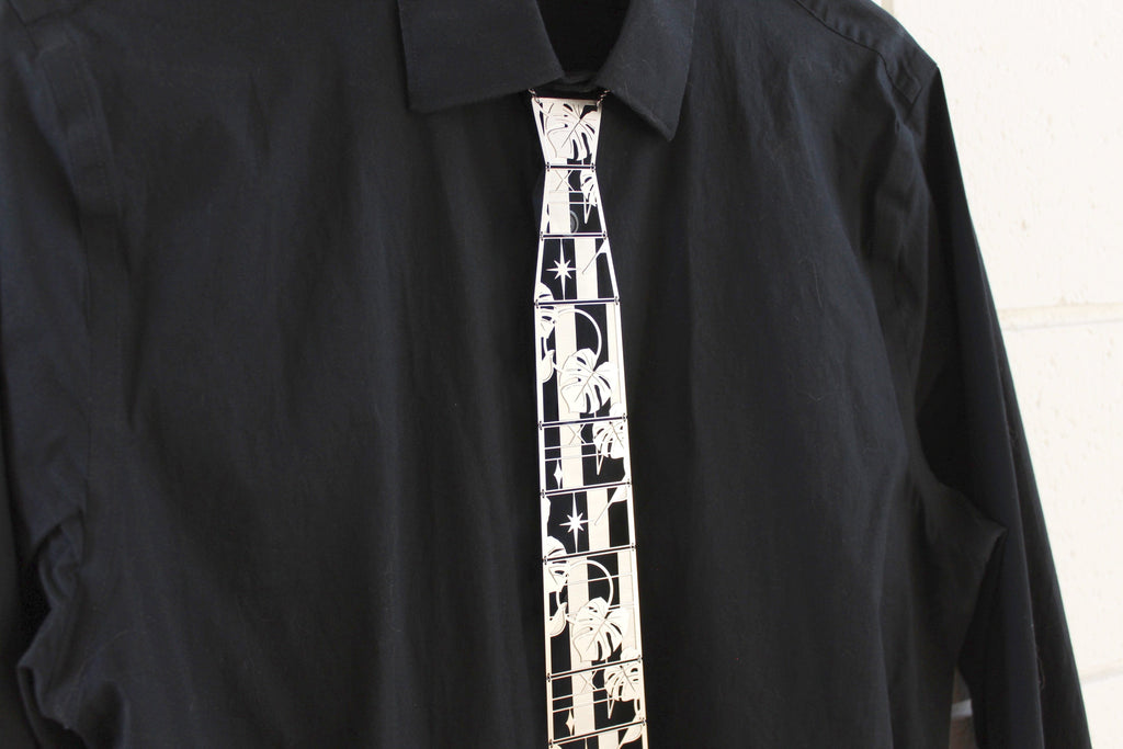 STUDIYO Jewelry Necklace Stainless Steel MCM Tie Necklace | folding metal tie