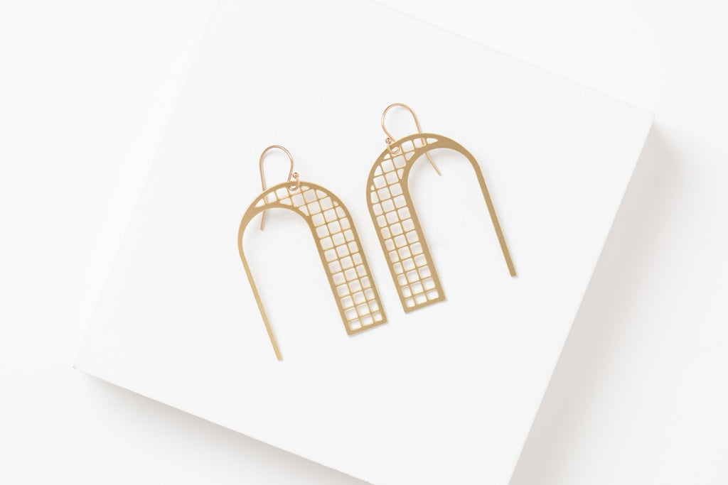 STUDIYO Jewelry Earrings Brass / Gold Filled Ear Wires PORTE Earrings | arched statement earrings