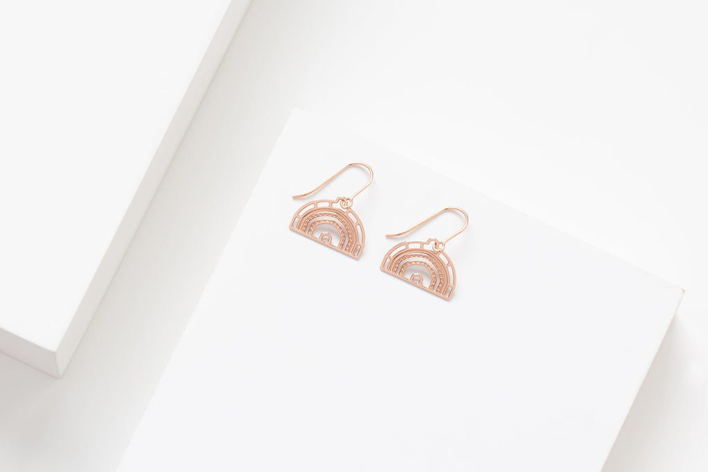 STUDIYO Jewelry Earrings Rose Gold SANTA MARIA Earrings | archway stainless steel earrings