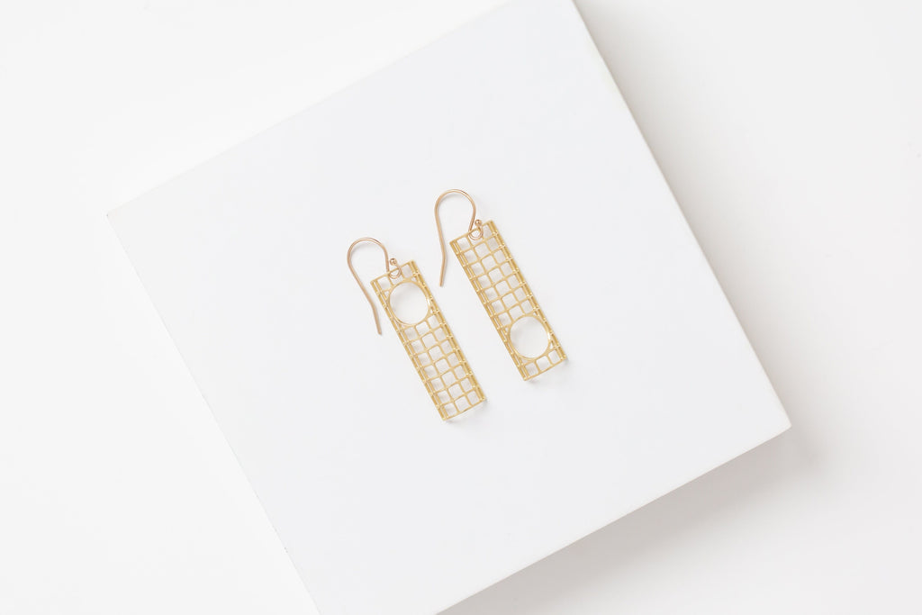 STUDIYO Jewelry Earrings Brass / Gold Filled Ear Wires VOID Earrings | 3D geometric earrings