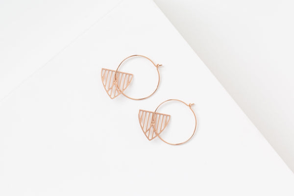STUDIYO Jewelry Earrings Rose Gold WINCHESTER Earrings | geometric hoop earrings